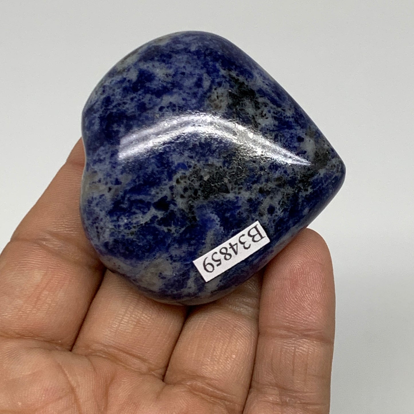 84.3g, 2"x2.1"x0.9", Natural Sodalite Heart Polished Gemstone, B34859