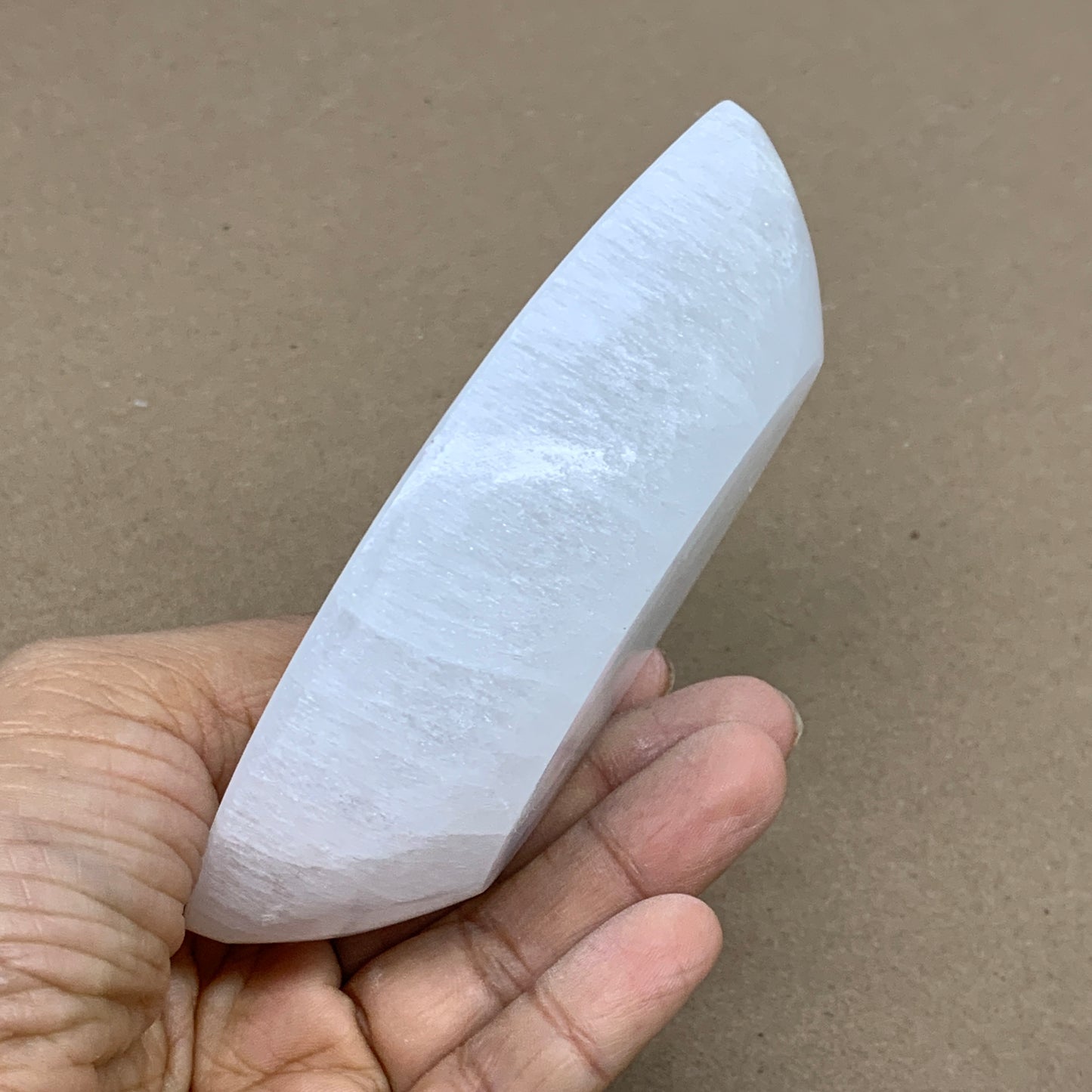 218g, 4.6"x2.7"x1", Natural Eye Shape Selenite Bowl Crystals, B36163