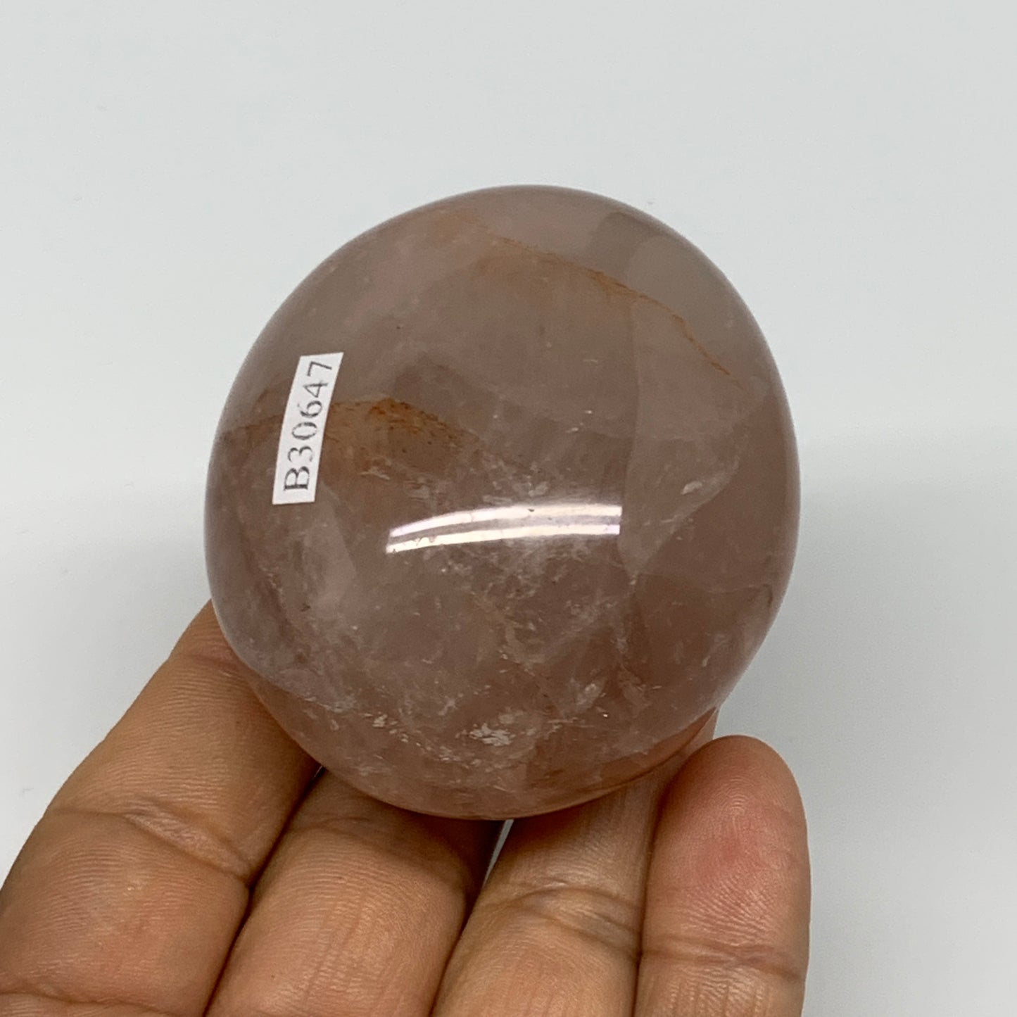 171g,2.3"x2.1"x1.5", Red Hematoid Fire Quartz Palm-Stone Crystal Polished, B3064