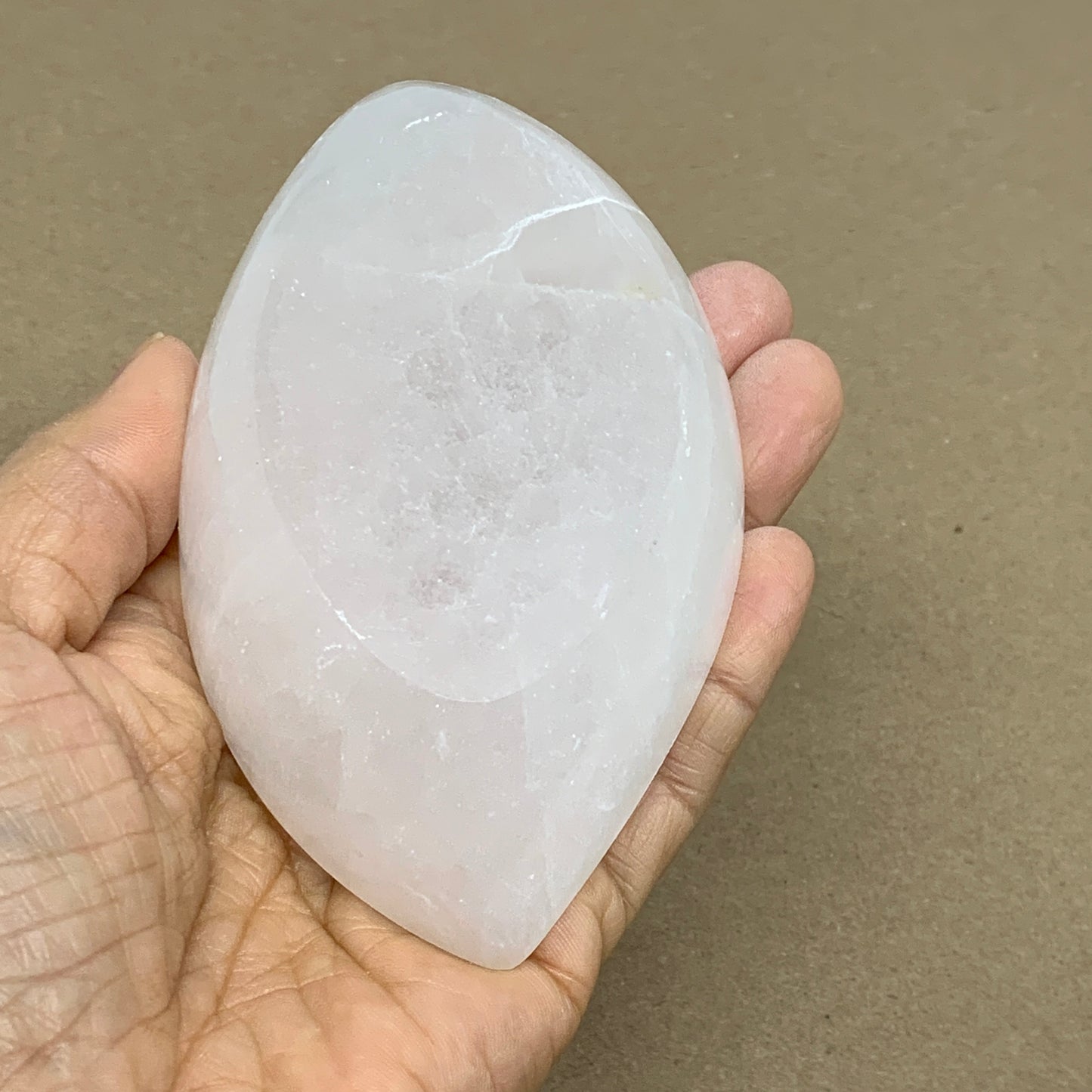 218g, 4.6"x2.7"x1", Natural Eye Shape Selenite Bowl Crystals, B36163