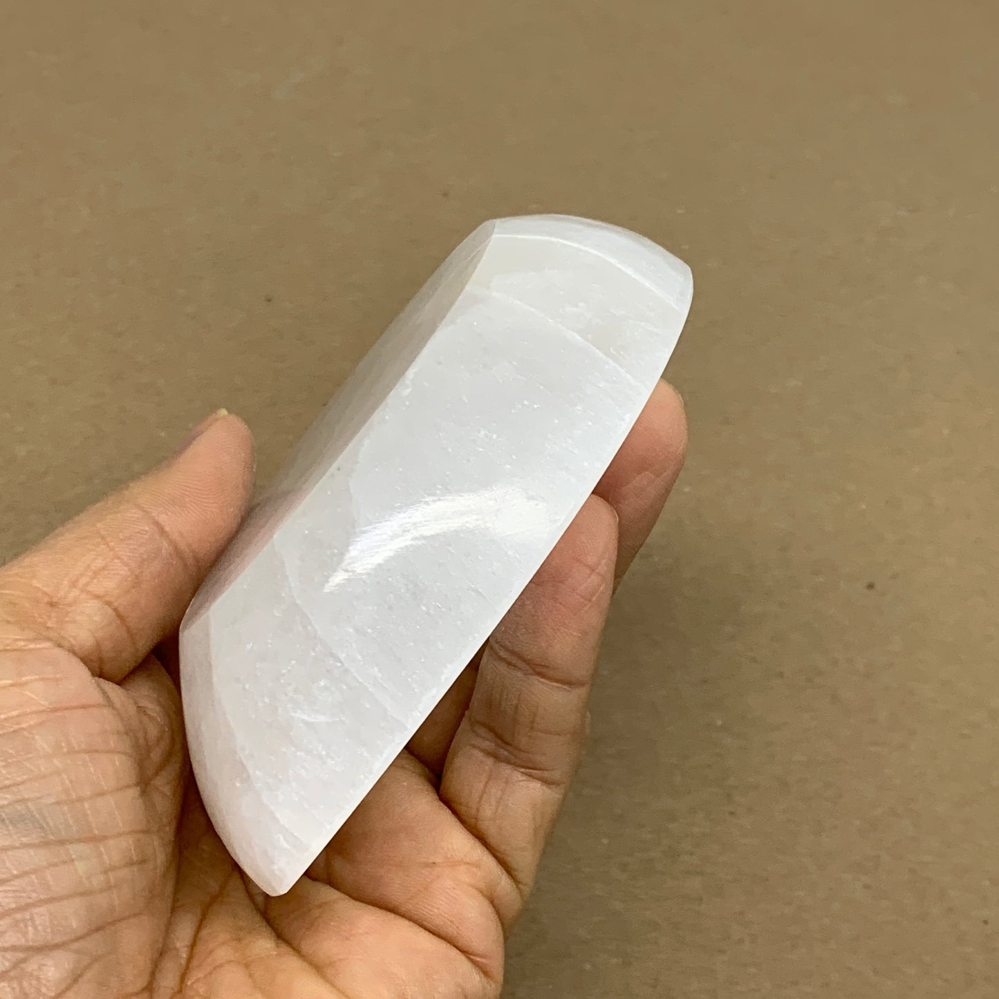 218g, 4.6"x2.7"x1", Natural Eye Shape Selenite Bowl Crystals, B36163