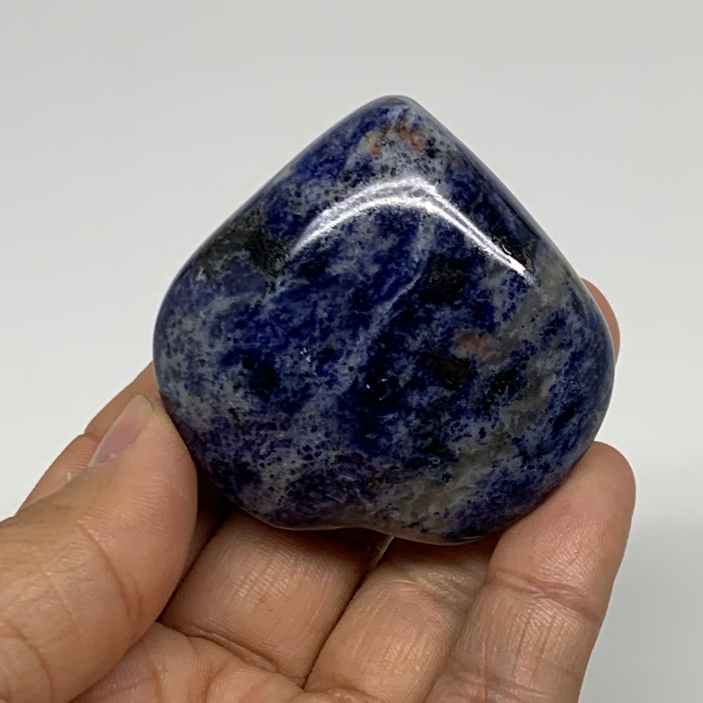 84.3g, 2"x2.1"x0.9", Natural Sodalite Heart Polished Gemstone, B34859