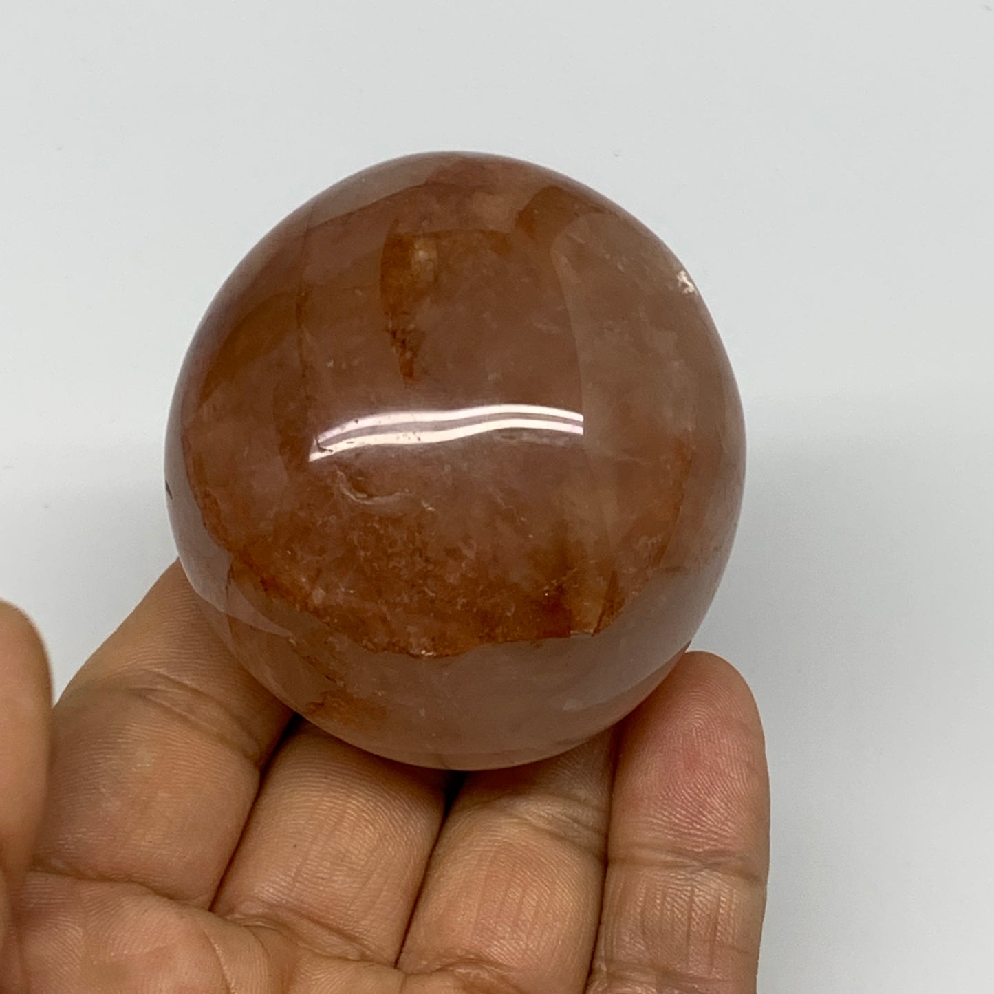 171g,2.3"x2.1"x1.5", Red Hematoid Fire Quartz Palm-Stone Crystal Polished, B3064