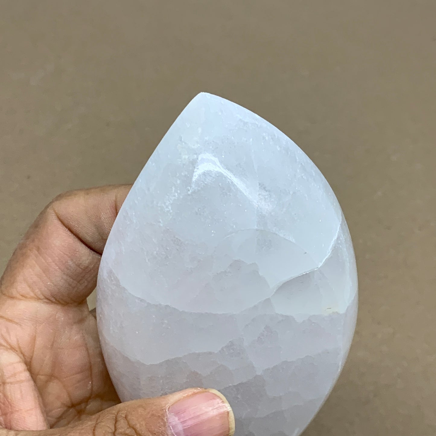 218g, 4.6"x2.7"x1", Natural Eye Shape Selenite Bowl Crystals, B36163