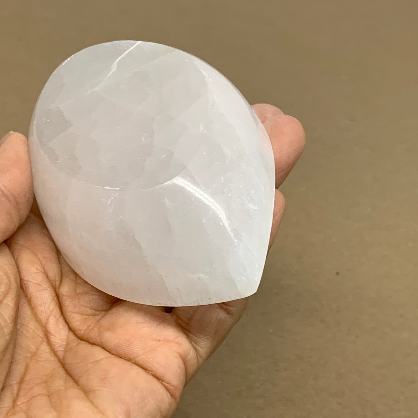 218g, 4.6"x2.7"x1", Natural Eye Shape Selenite Bowl Crystals, B36163