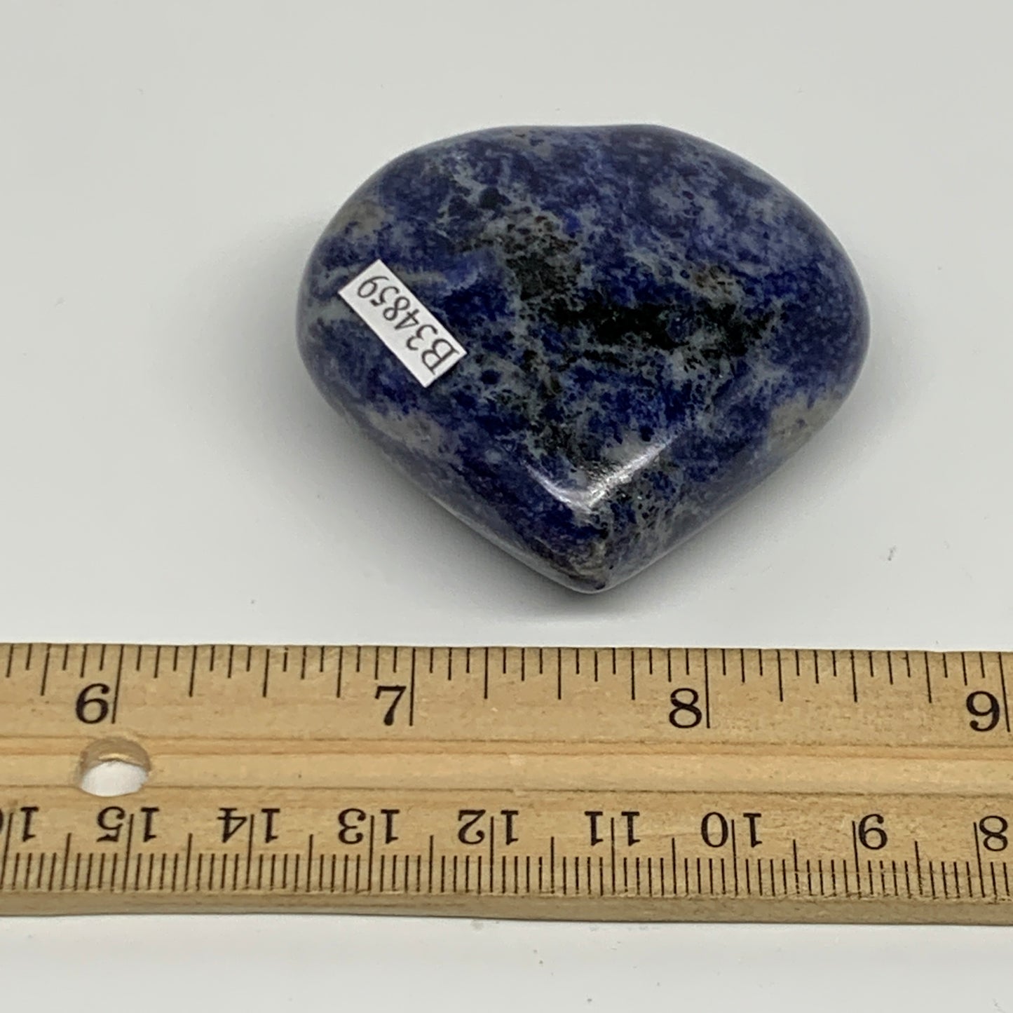 84.3g, 2"x2.1"x0.9", Natural Sodalite Heart Polished Gemstone, B34859