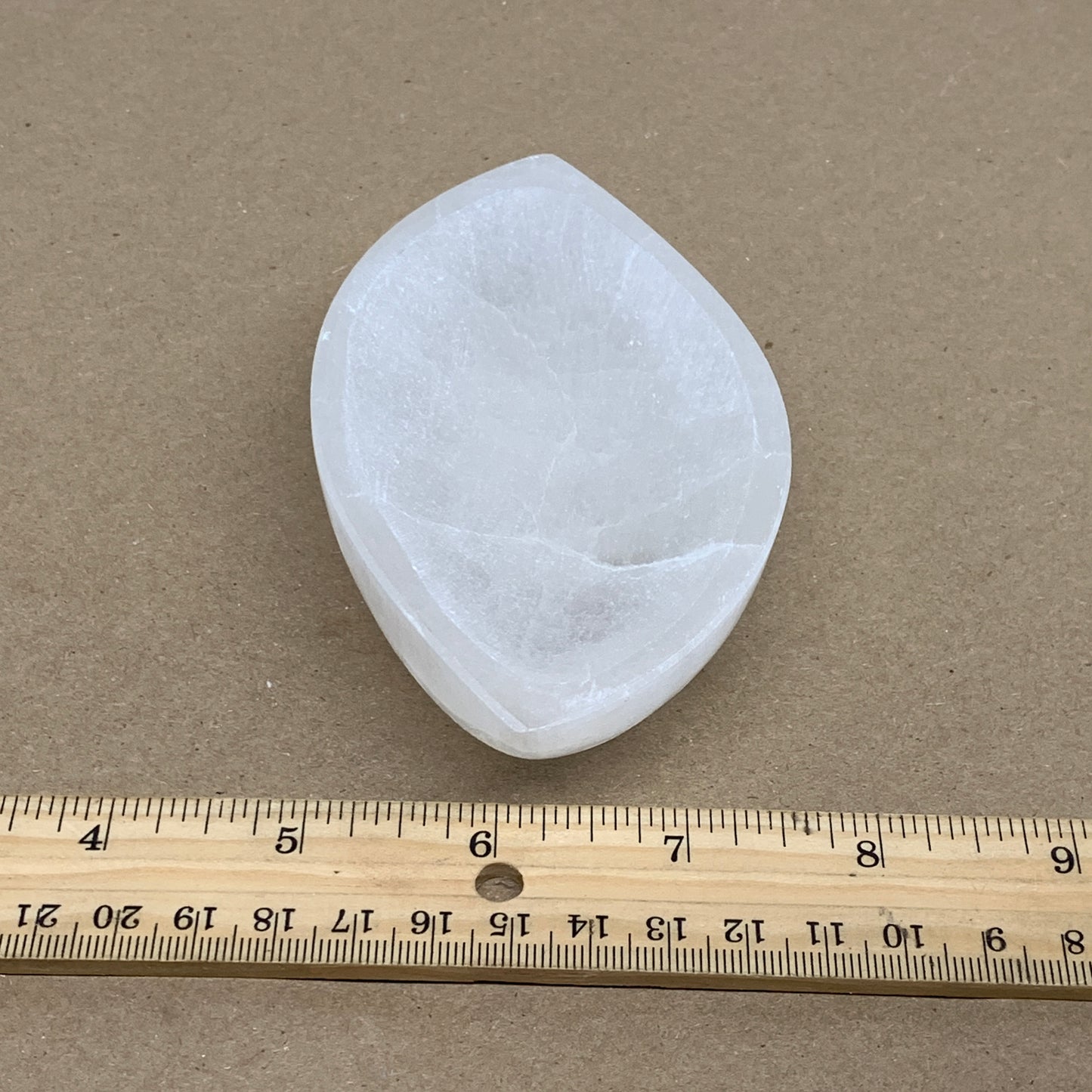 218g, 4.6"x2.7"x1", Natural Eye Shape Selenite Bowl Crystals, B36163