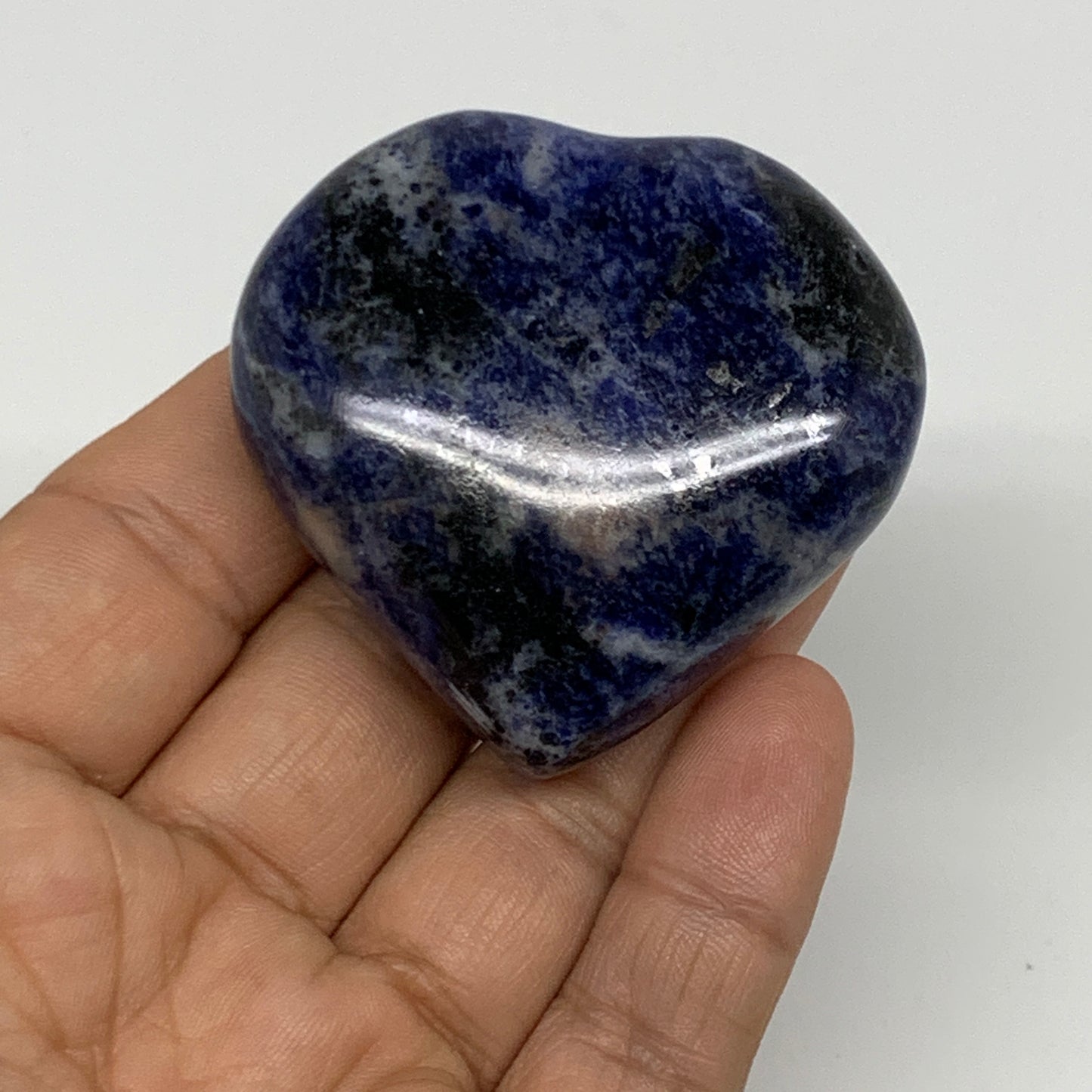 75.9g, 2"x2.1"x0.8", Natural Sodalite Heart Polished Gemstone, B34860
