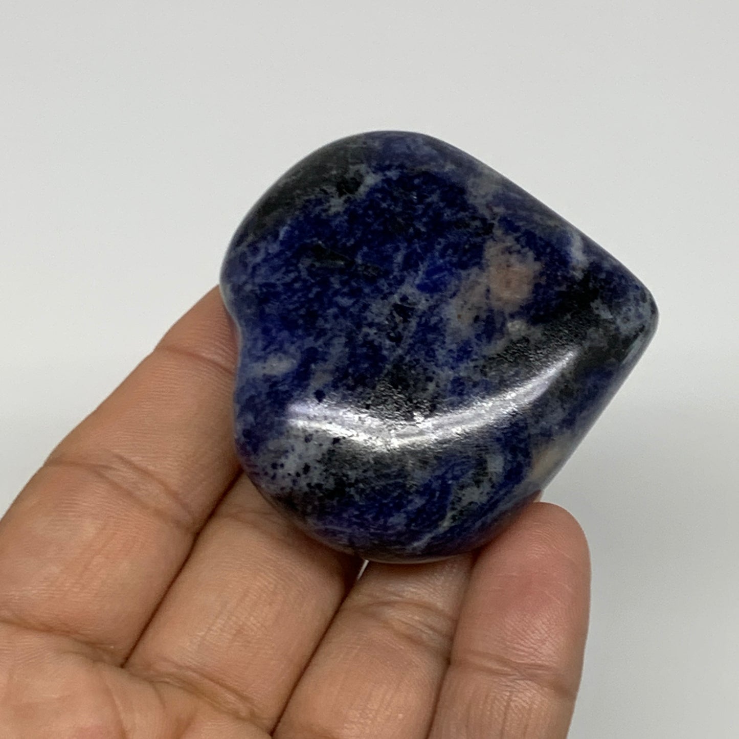 75.9g, 2"x2.1"x0.8", Natural Sodalite Heart Polished Gemstone, B34860