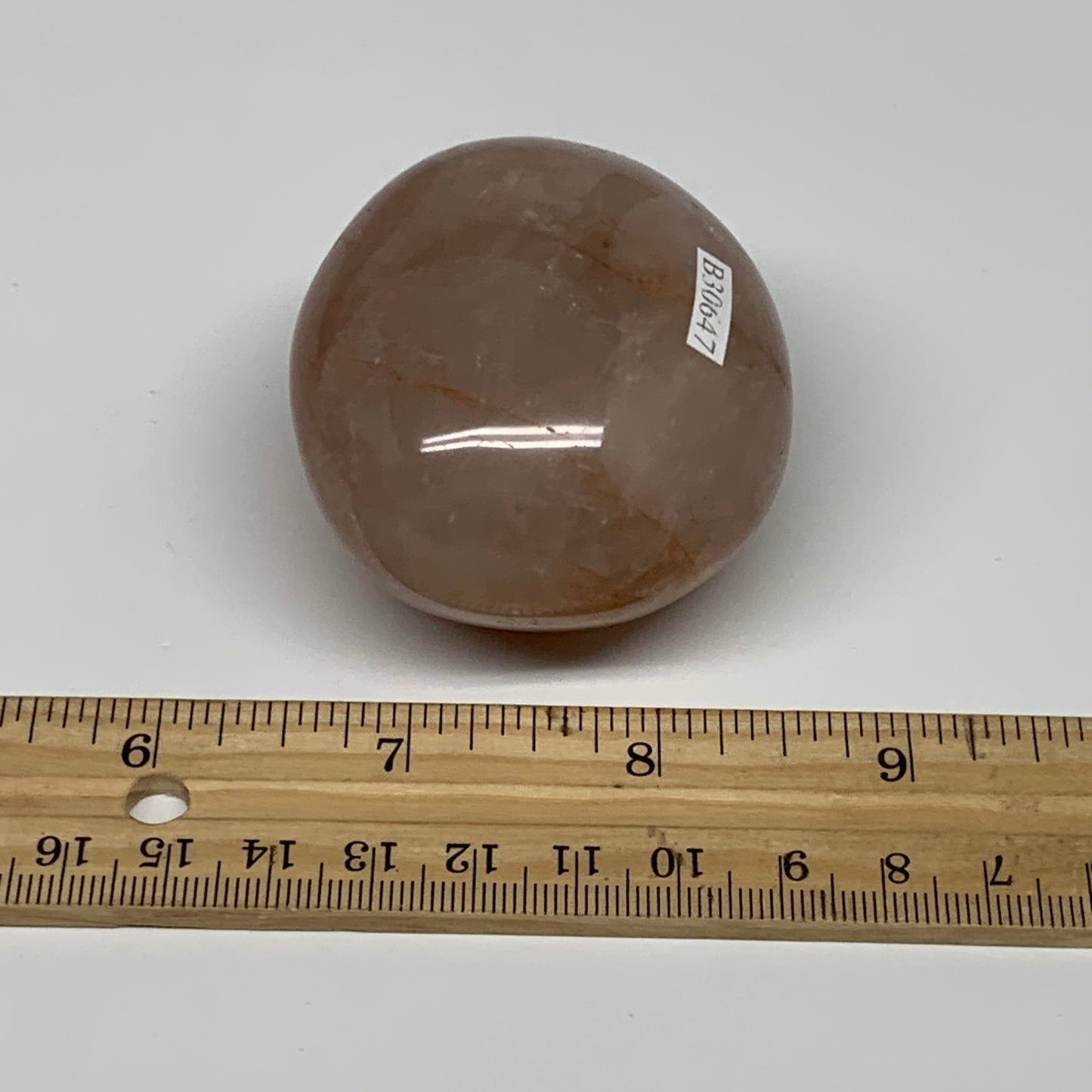 171g,2.3"x2.1"x1.5", Red Hematoid Fire Quartz Palm-Stone Crystal Polished, B3064