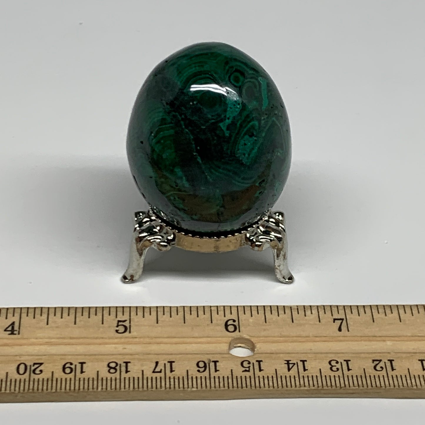 140g, 2"x1.5", Natural Solid Malachite Egg Polished Gemstone @Congo, B32771