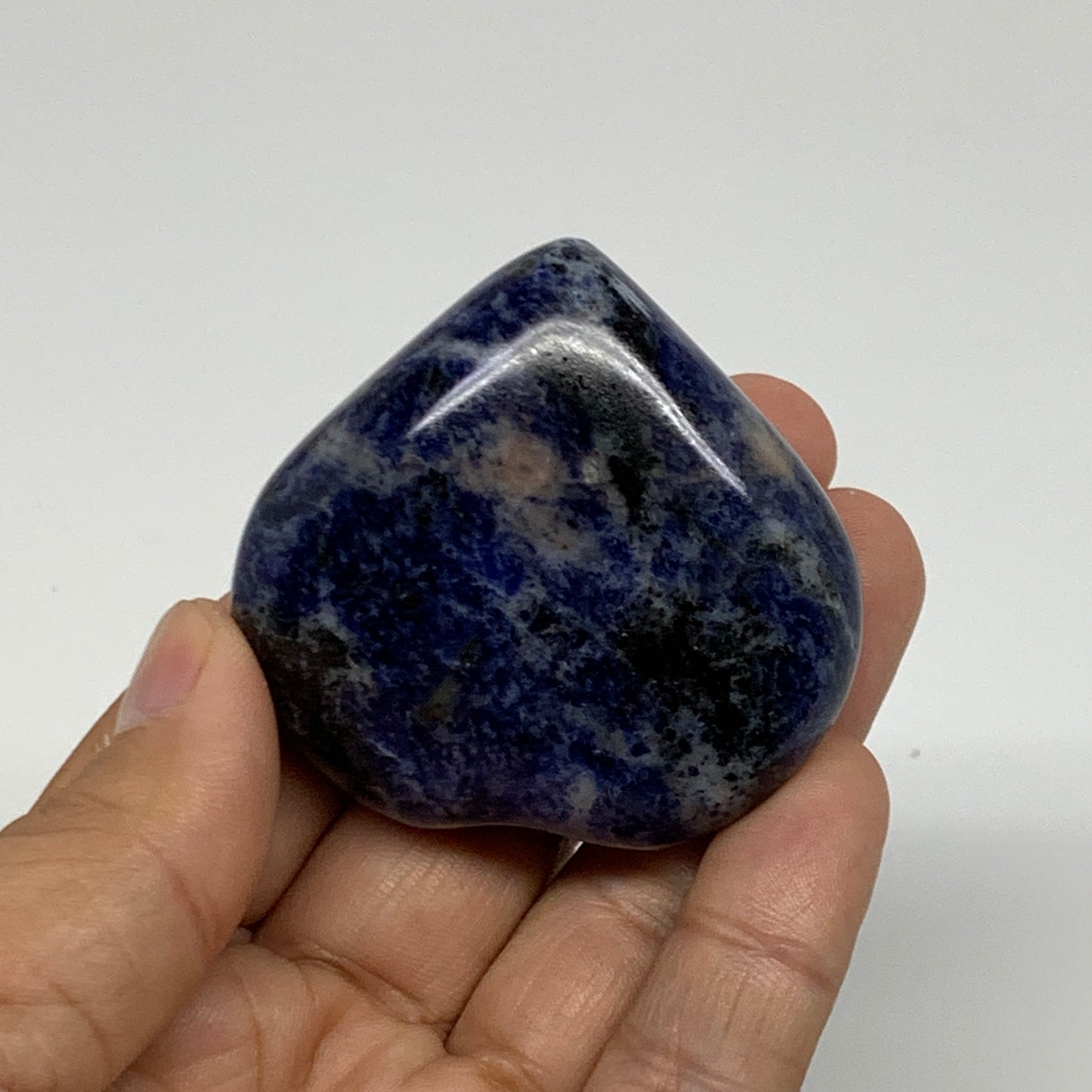 75.9g, 2"x2.1"x0.8", Natural Sodalite Heart Polished Gemstone, B34860