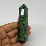 121.7g, 3.7"x0.9", Natural Ruby Zoisite Tower Point Obelisk @India, B31470