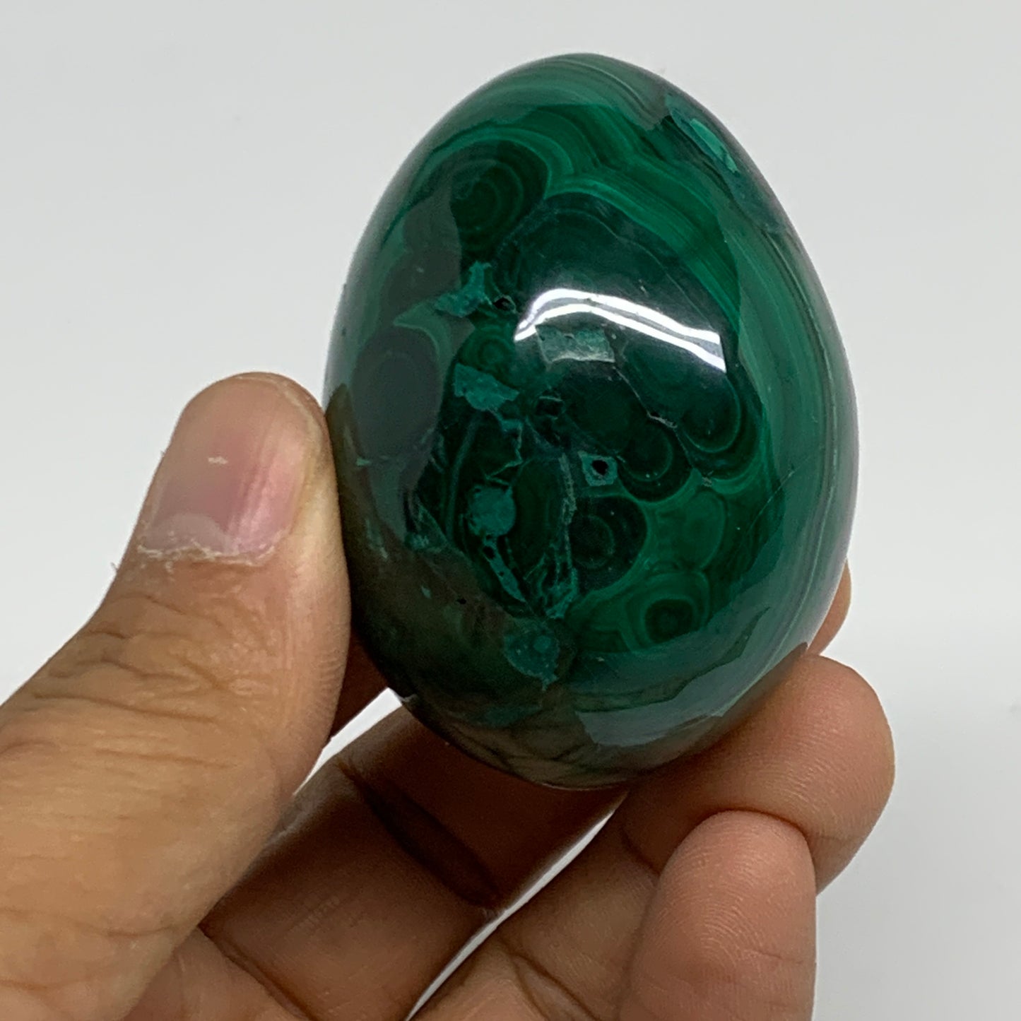 170g, 2.1"x1.5", Natural Solid Malachite Egg Polished Gemstone @Congo, B32772