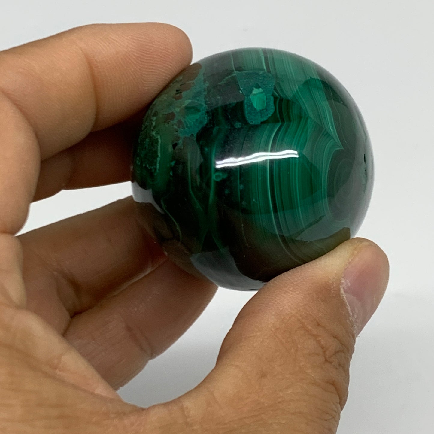 170g, 2.1"x1.5", Natural Solid Malachite Egg Polished Gemstone @Congo, B32772