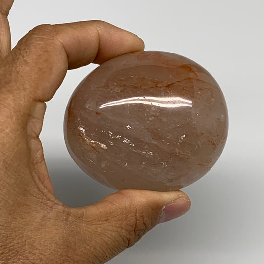 187.2g,2.5"x2.2"x1.5", Red Hematoid Fire Quartz Palm-Stone Crystal Polished, B30