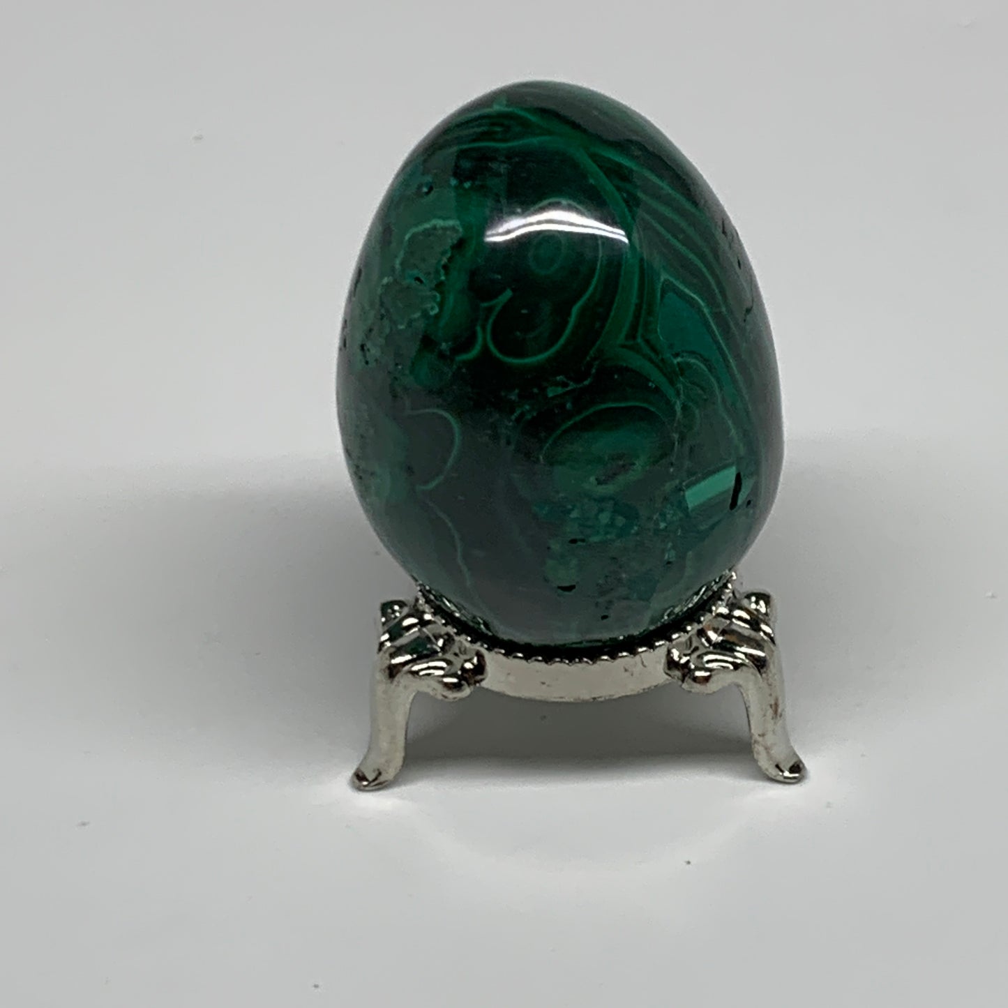 170g, 2.1"x1.5", Natural Solid Malachite Egg Polished Gemstone @Congo, B32772