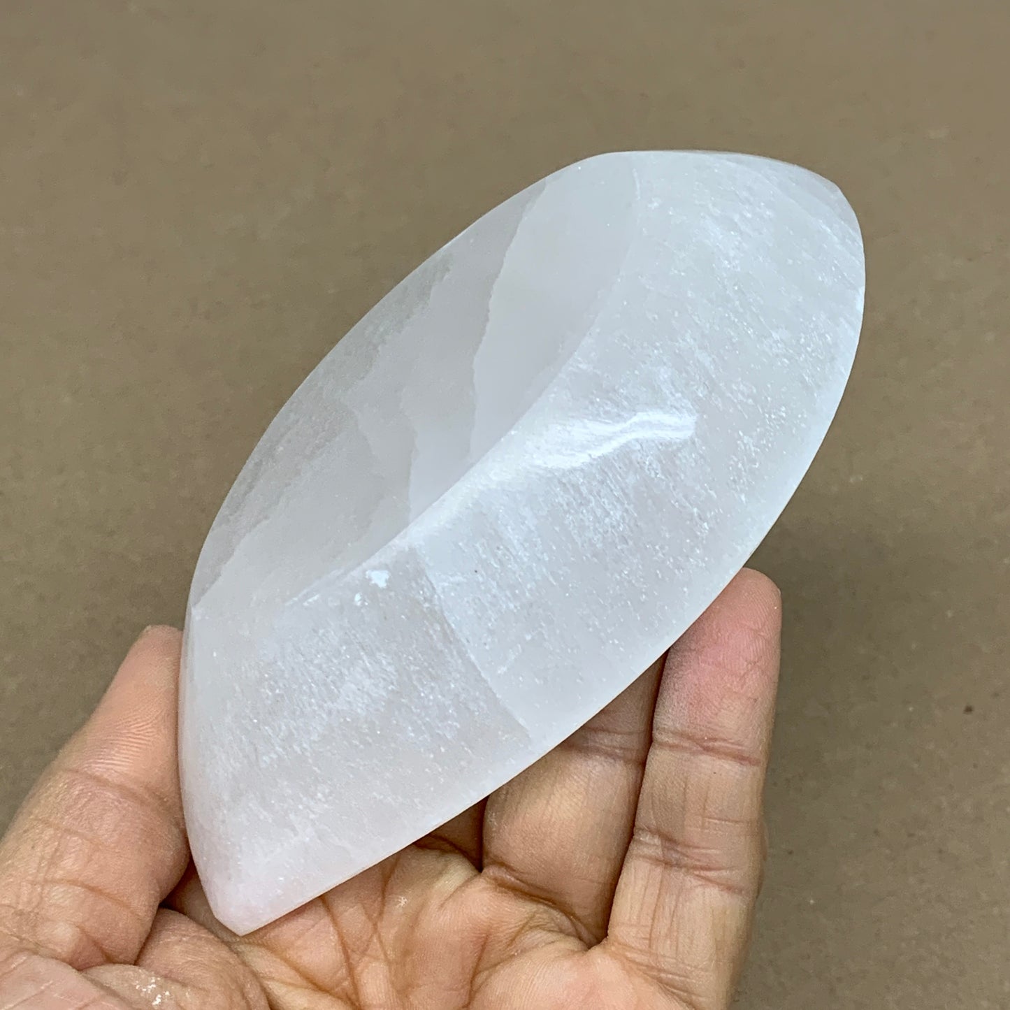 232g, 4.7"x2.7"x1", Natural Eye Shape Selenite Bowl Crystals, B36165