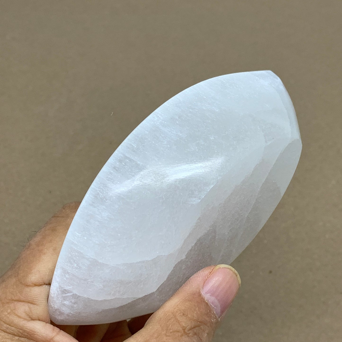 232g, 4.7"x2.7"x1", Natural Eye Shape Selenite Bowl Crystals, B36165