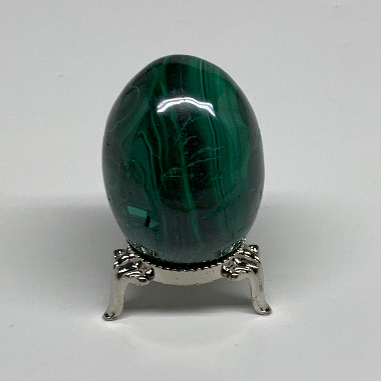 170g, 2.1"x1.5", Natural Solid Malachite Egg Polished Gemstone @Congo, B32772