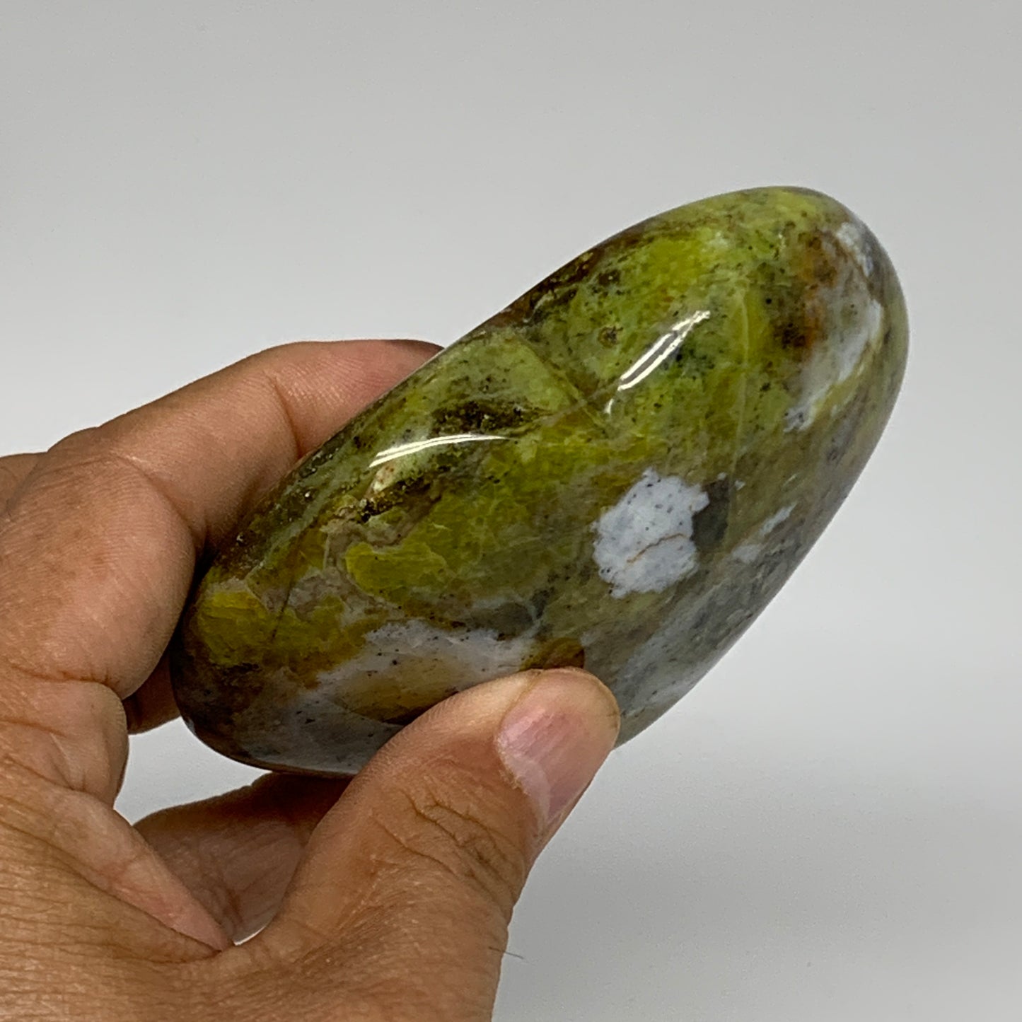 201.2g, 3"x3.4"x1.1", Green Opal Heart Polished Gemstone Crystal, B35601