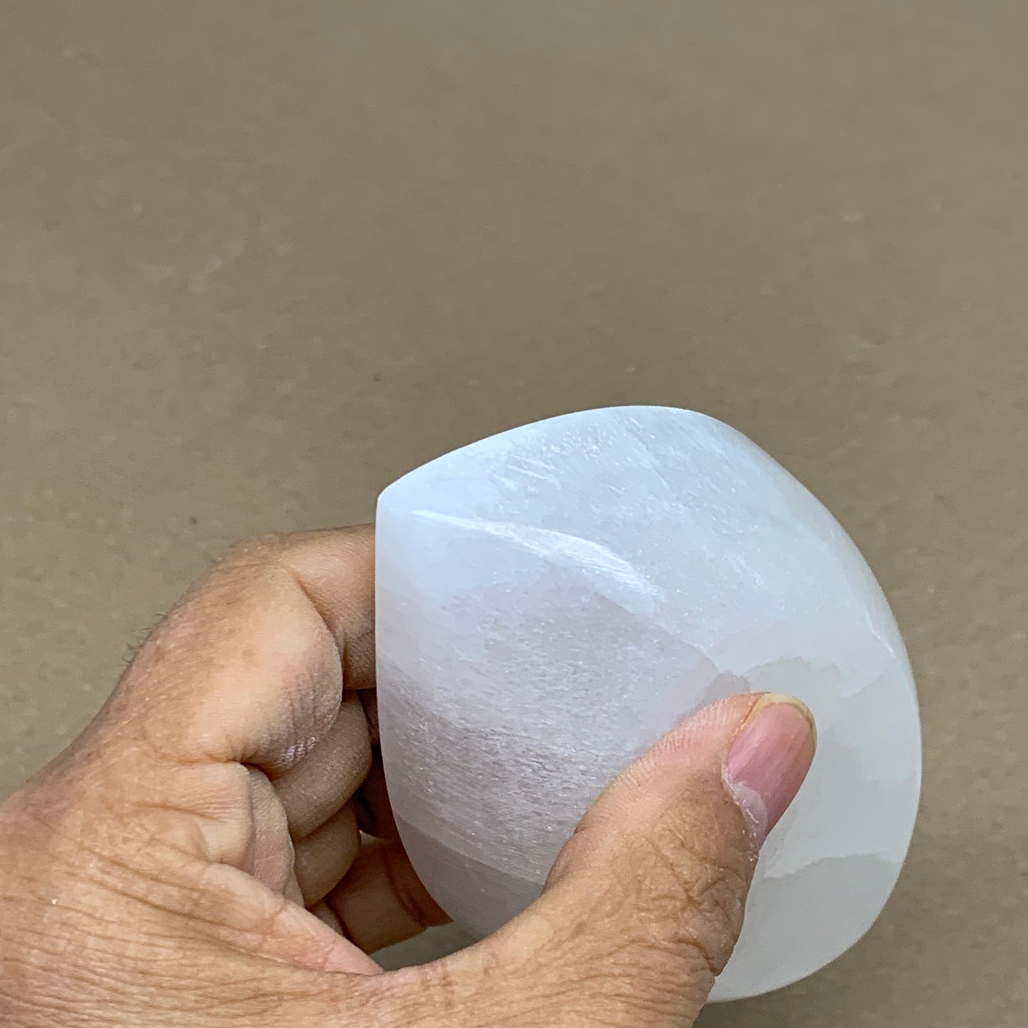 232g, 4.7"x2.7"x1", Natural Eye Shape Selenite Bowl Crystals, B36165