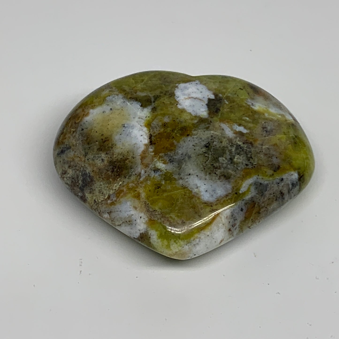 201.2g, 3"x3.4"x1.1", Green Opal Heart Polished Gemstone Crystal, B35601