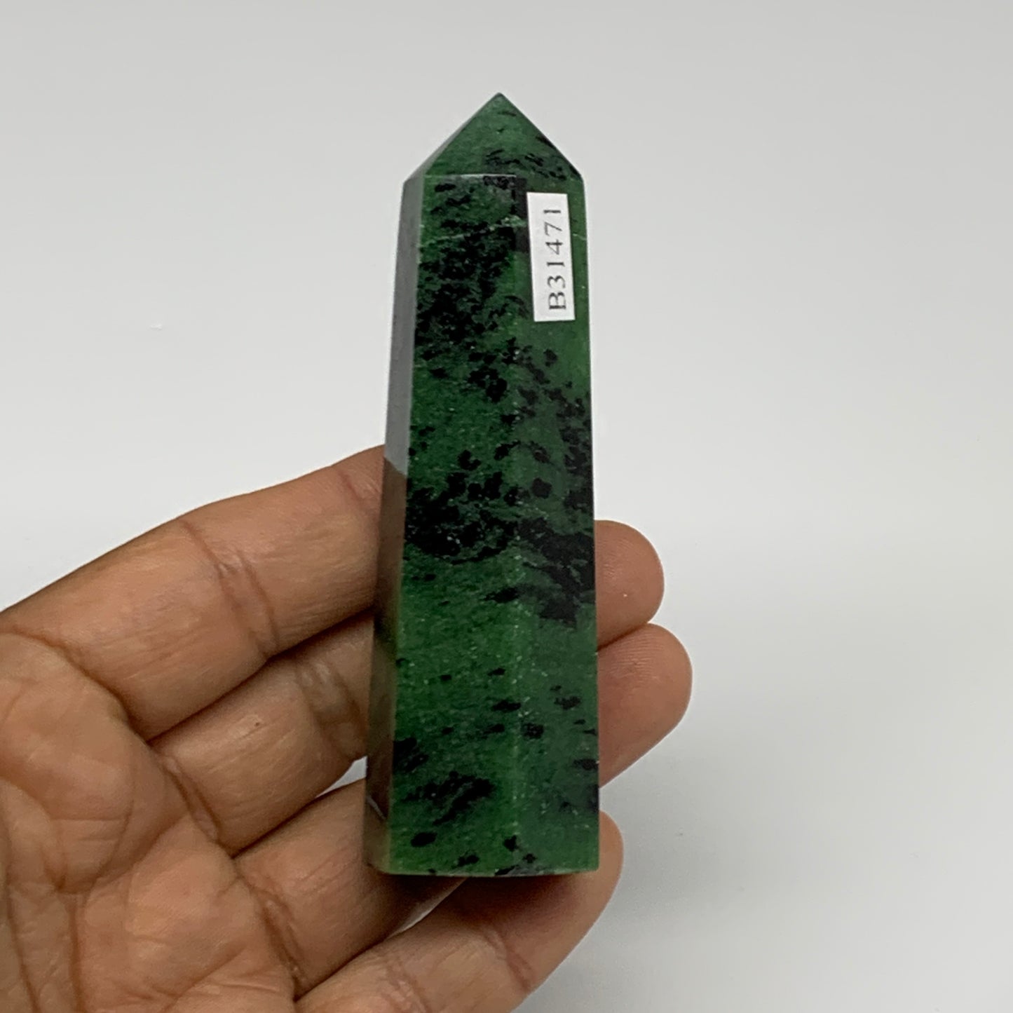 111.9g, 3.5"x1", Natural Ruby Zoisite Tower Point Obelisk @India, B31471
