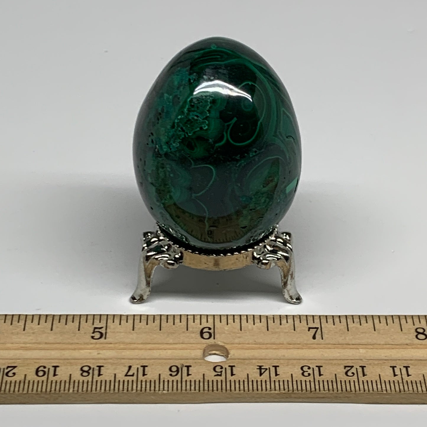 170g, 2.1"x1.5", Natural Solid Malachite Egg Polished Gemstone @Congo, B32772
