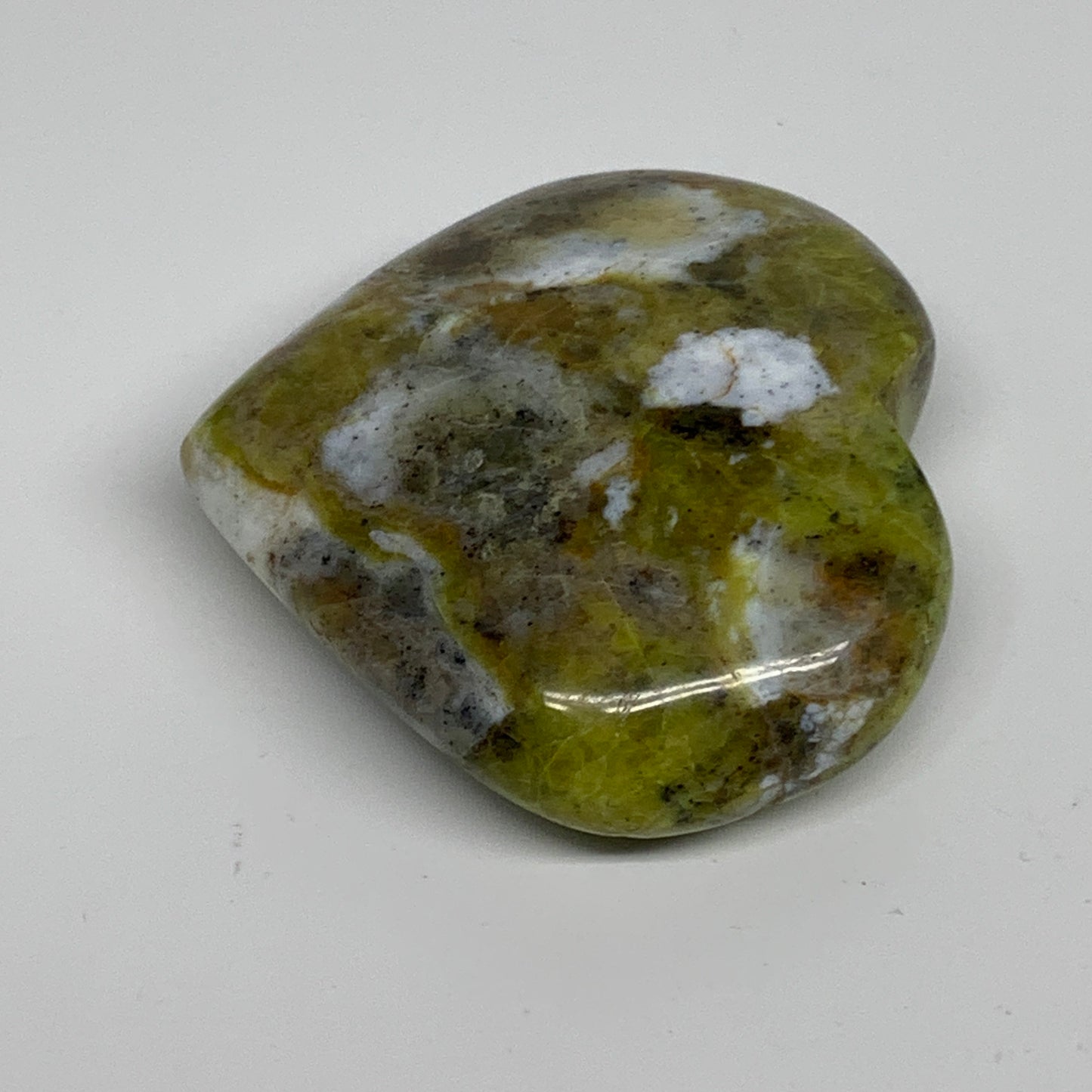 201.2g, 3"x3.4"x1.1", Green Opal Heart Polished Gemstone Crystal, B35601