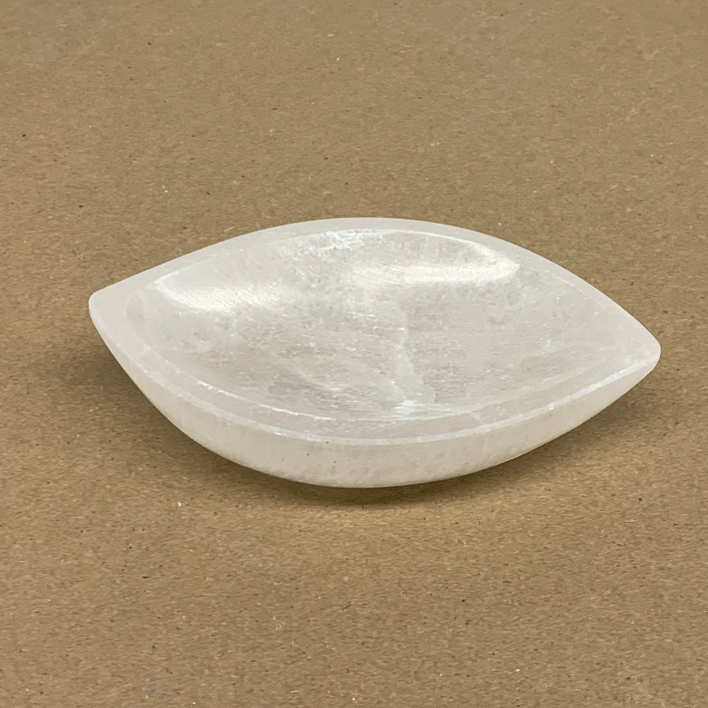 232g, 4.7"x2.7"x1", Natural Eye Shape Selenite Bowl Crystals, B36165