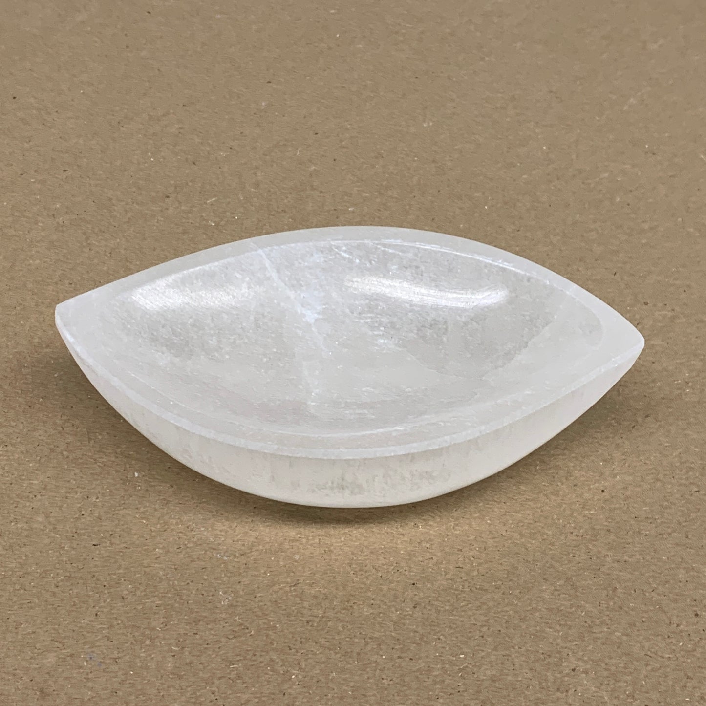 232g, 4.7"x2.7"x1", Natural Eye Shape Selenite Bowl Crystals, B36165