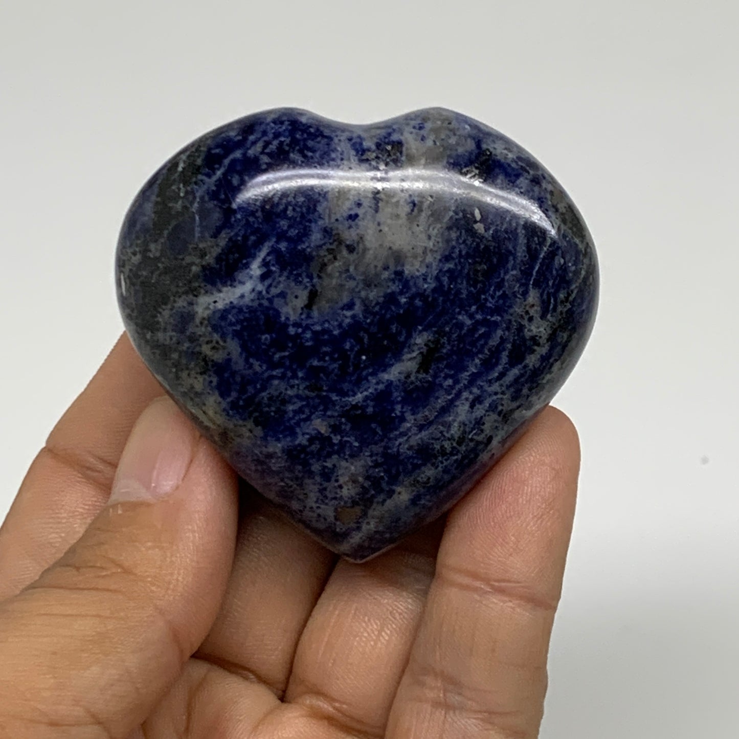79.2g, 2"x2.1"x0.8", Natural Sodalite Heart Polished Gemstone, B34862