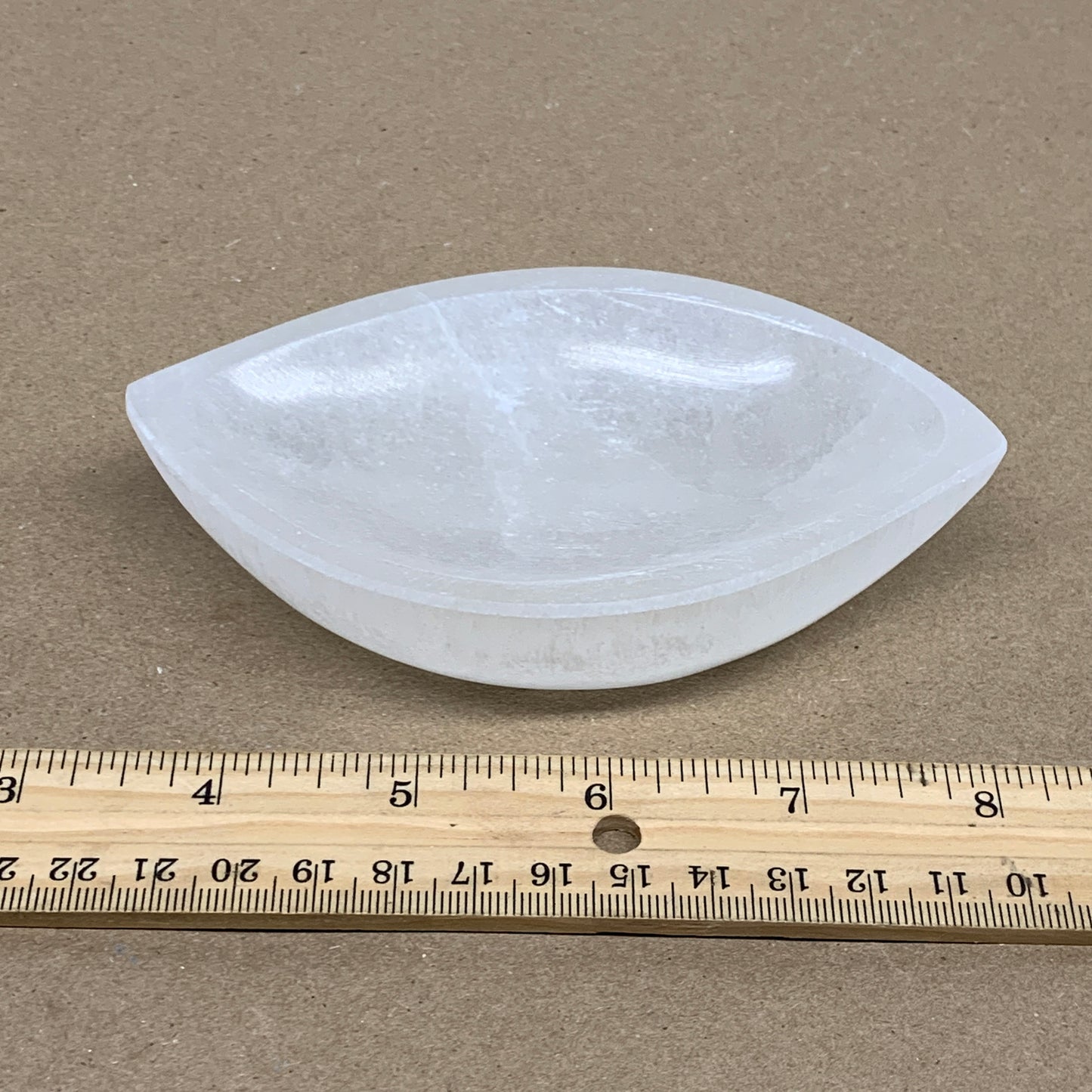 232g, 4.7"x2.7"x1", Natural Eye Shape Selenite Bowl Crystals, B36165