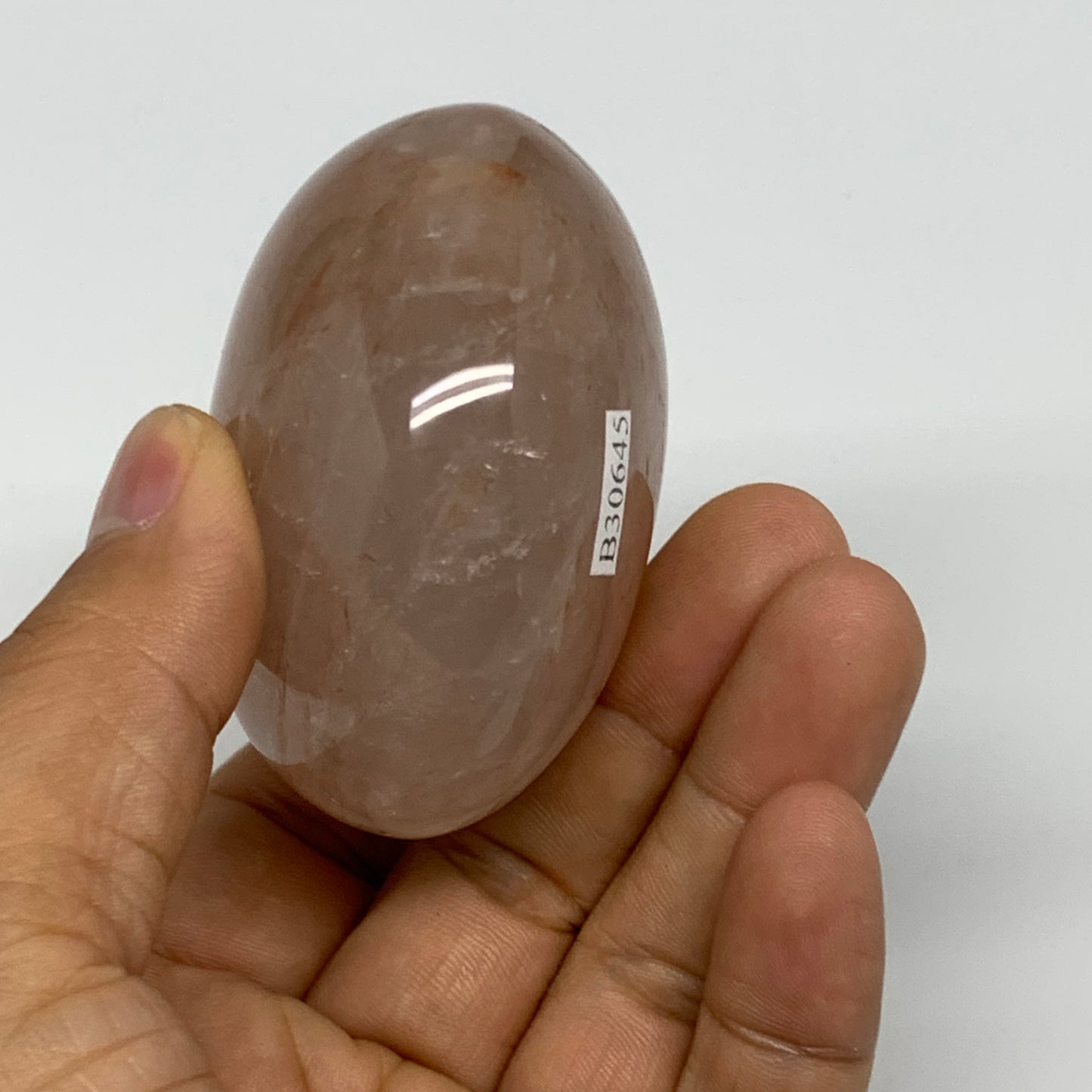 187.2g,2.5"x2.2"x1.5", Red Hematoid Fire Quartz Palm-Stone Crystal Polished, B30