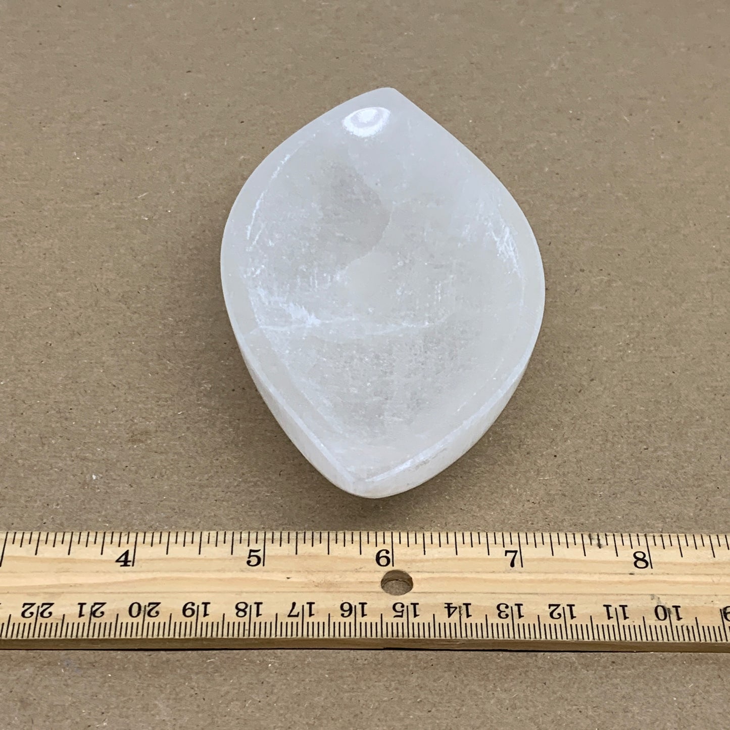 232g, 4.7"x2.7"x1", Natural Eye Shape Selenite Bowl Crystals, B36165