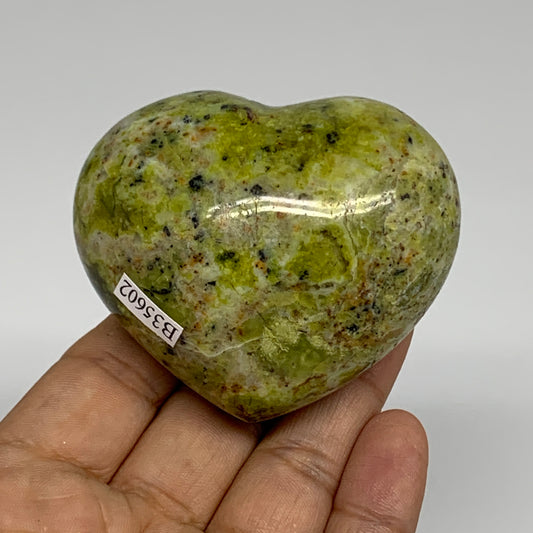 170g, 2.2"x2.6"x1.5", Green Opal Heart Polished Gemstone Crystal, B35602