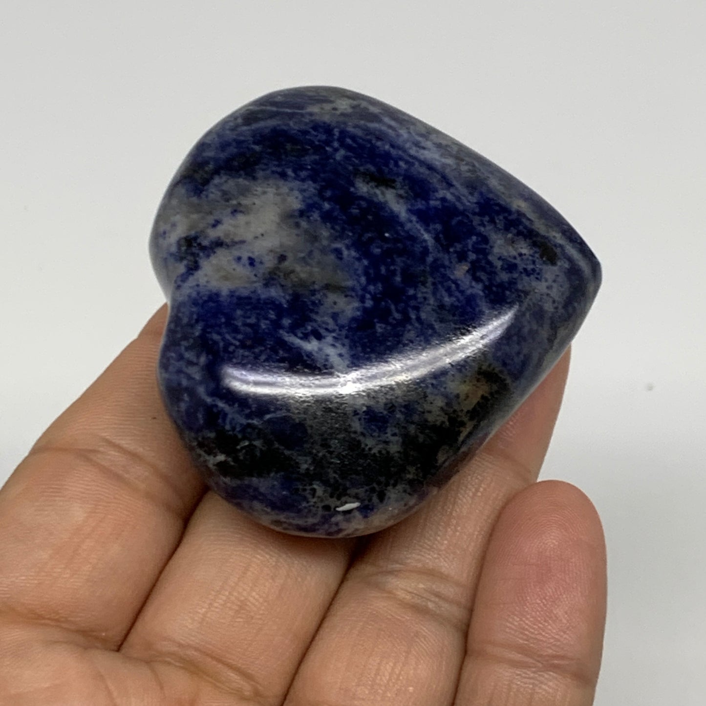 79.2g, 2"x2.1"x0.8", Natural Sodalite Heart Polished Gemstone, B34862