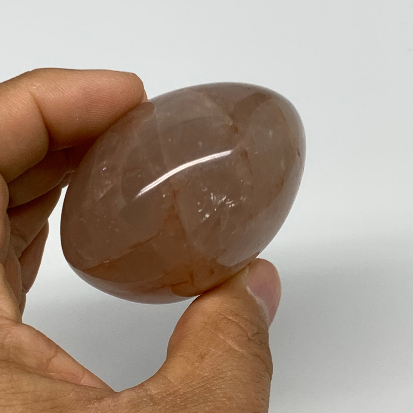 187.2g,2.5"x2.2"x1.5", Red Hematoid Fire Quartz Palm-Stone Crystal Polished, B30