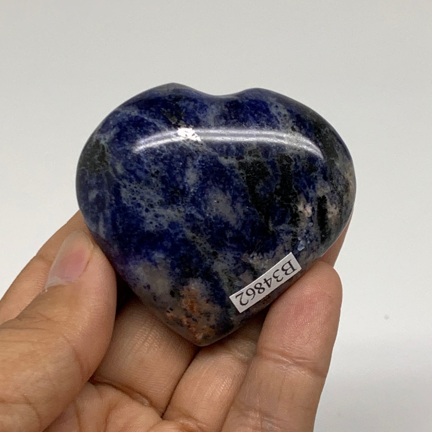79.2g, 2"x2.1"x0.8", Natural Sodalite Heart Polished Gemstone, B34862