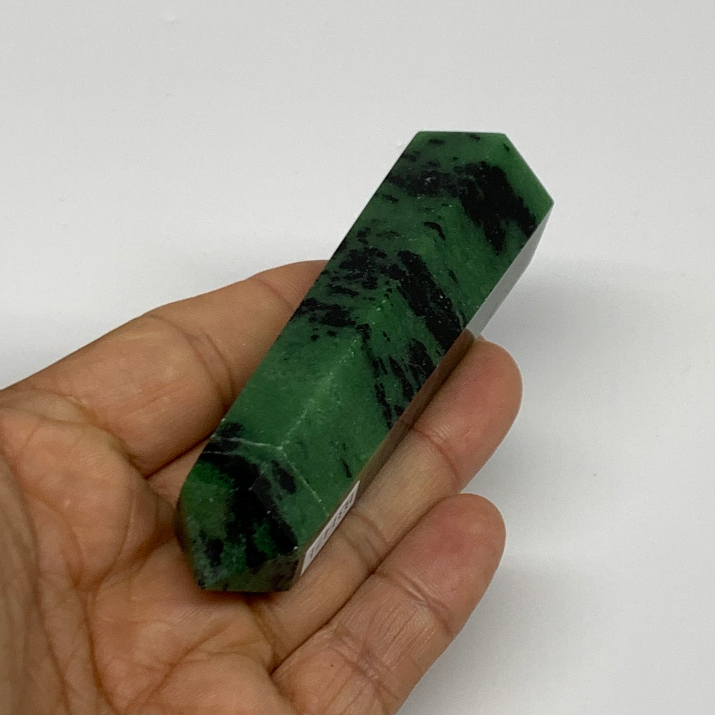 111.9g, 3.5"x1", Natural Ruby Zoisite Tower Point Obelisk @India, B31471