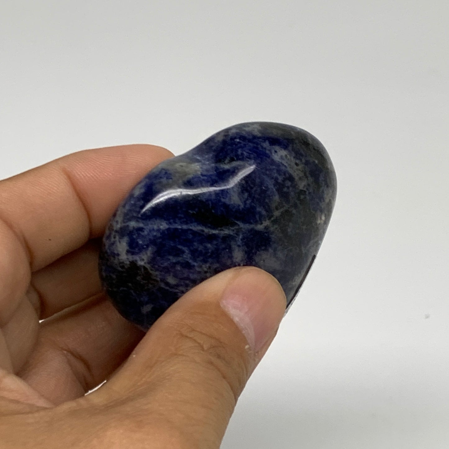 79.2g, 2"x2.1"x0.8", Natural Sodalite Heart Polished Gemstone, B34862