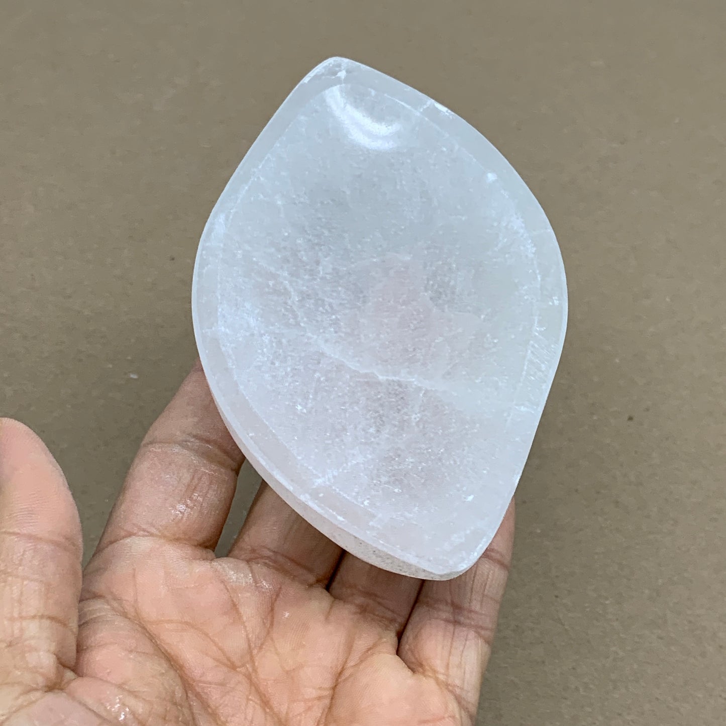 235g, 4.7"x2.7"x1.1", Natural Eye Shape Selenite Bowl Crystals, B36166