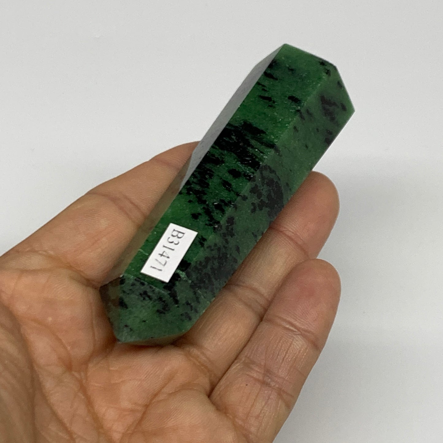 111.9g, 3.5"x1", Natural Ruby Zoisite Tower Point Obelisk @India, B31471