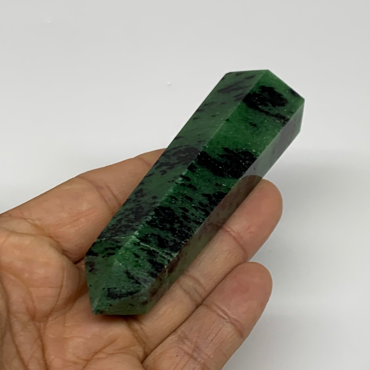 111.9g, 3.5"x1", Natural Ruby Zoisite Tower Point Obelisk @India, B31471