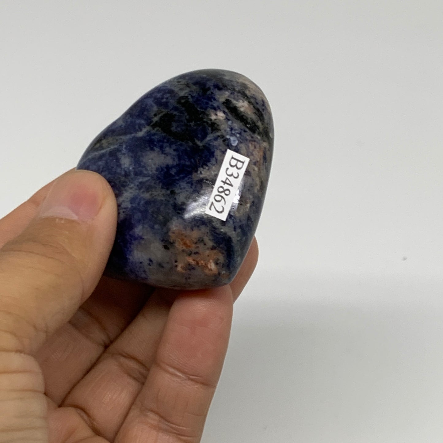 79.2g, 2"x2.1"x0.8", Natural Sodalite Heart Polished Gemstone, B34862