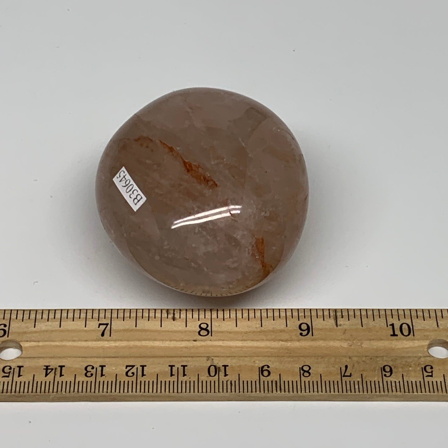 187.2g,2.5"x2.2"x1.5", Red Hematoid Fire Quartz Palm-Stone Crystal Polished, B30