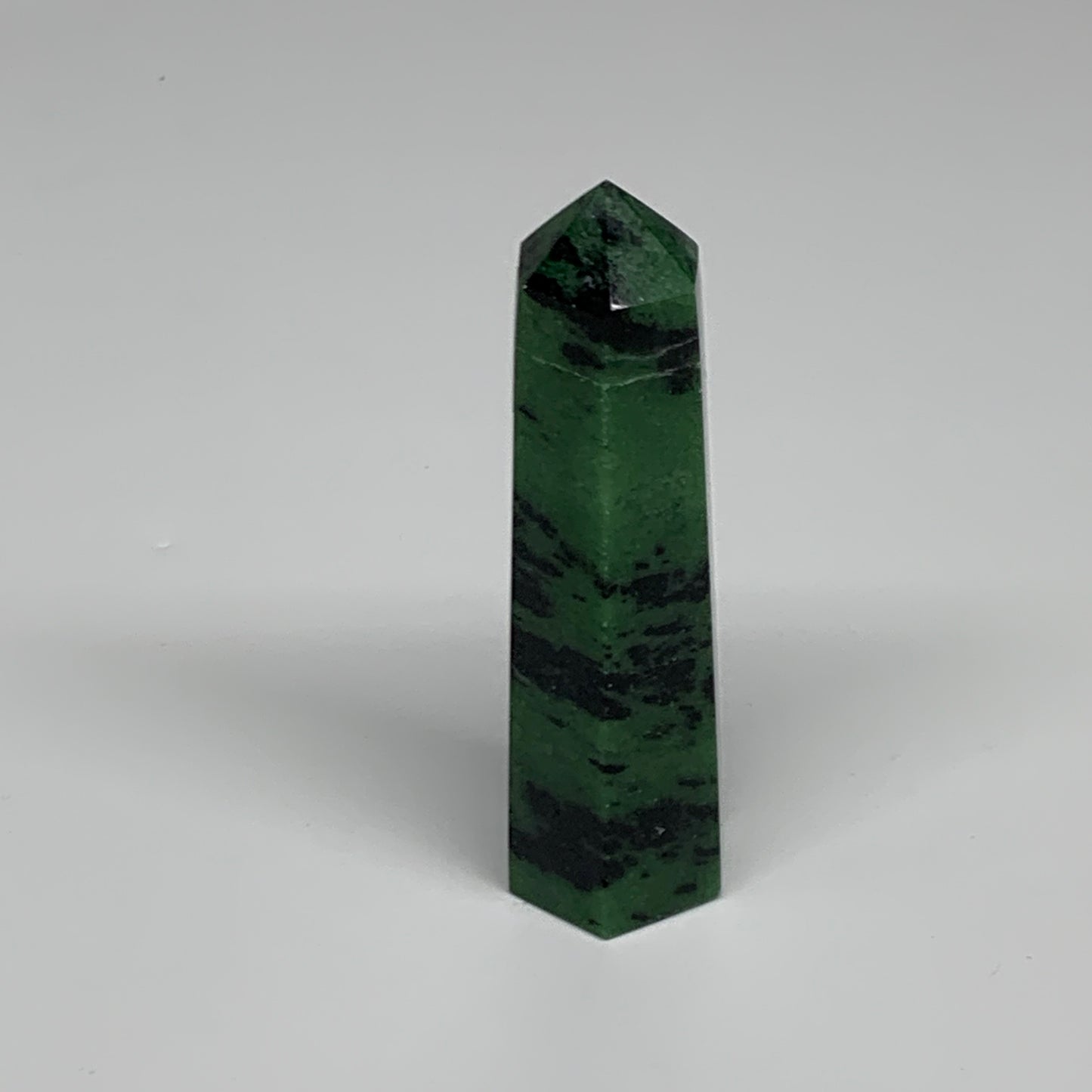 111.9g, 3.5"x1", Natural Ruby Zoisite Tower Point Obelisk @India, B31471