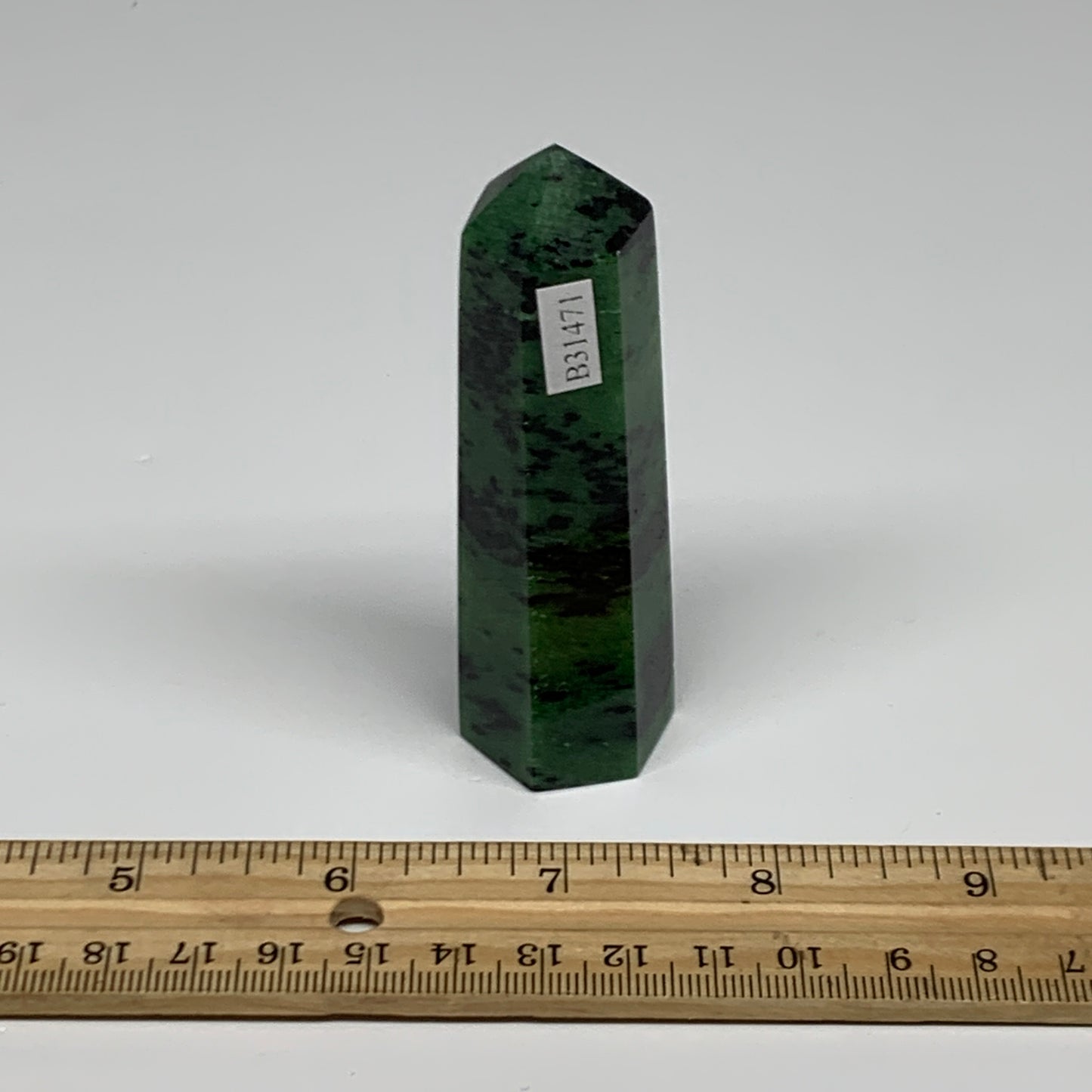 111.9g, 3.5"x1", Natural Ruby Zoisite Tower Point Obelisk @India, B31471