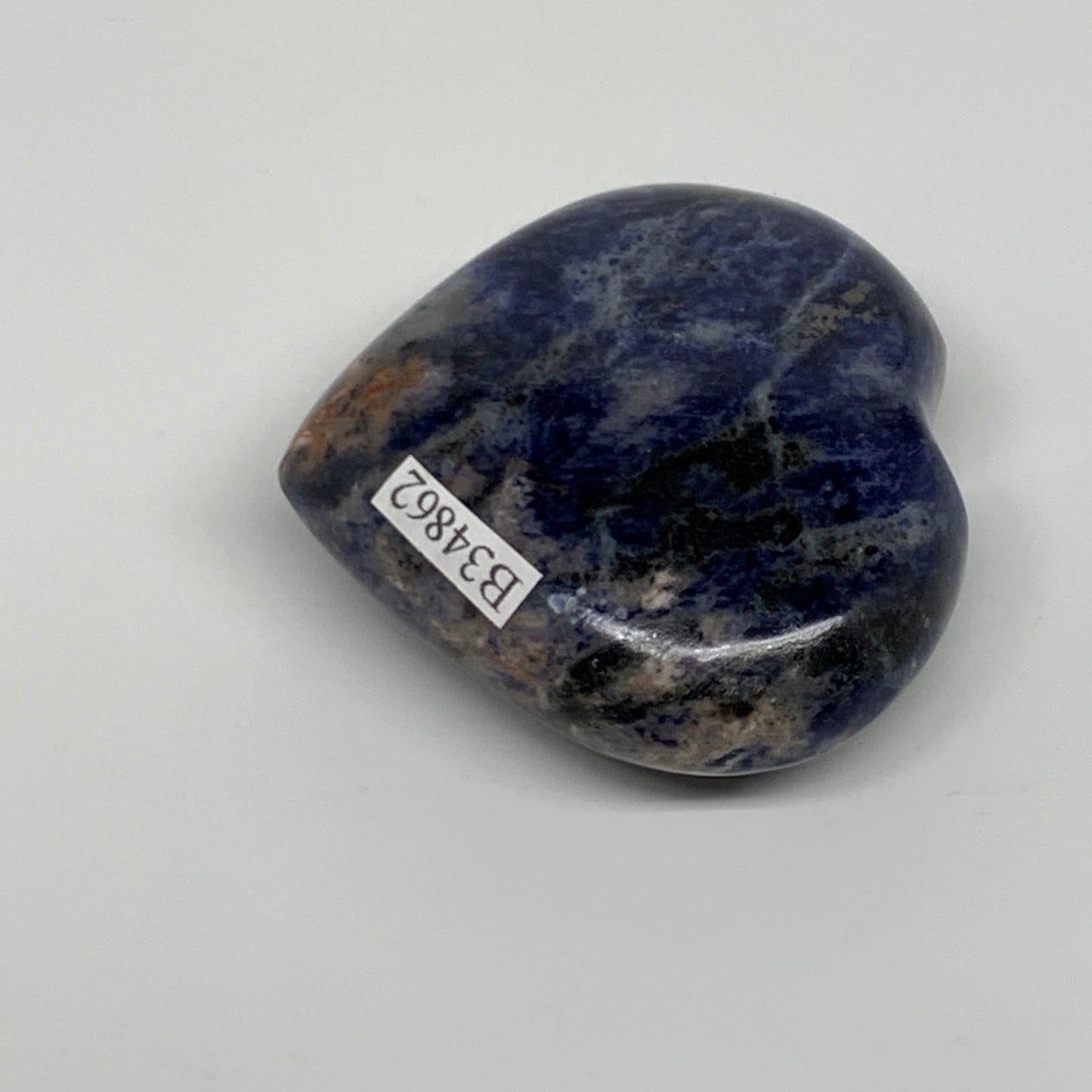 79.2g, 2"x2.1"x0.8", Natural Sodalite Heart Polished Gemstone, B34862